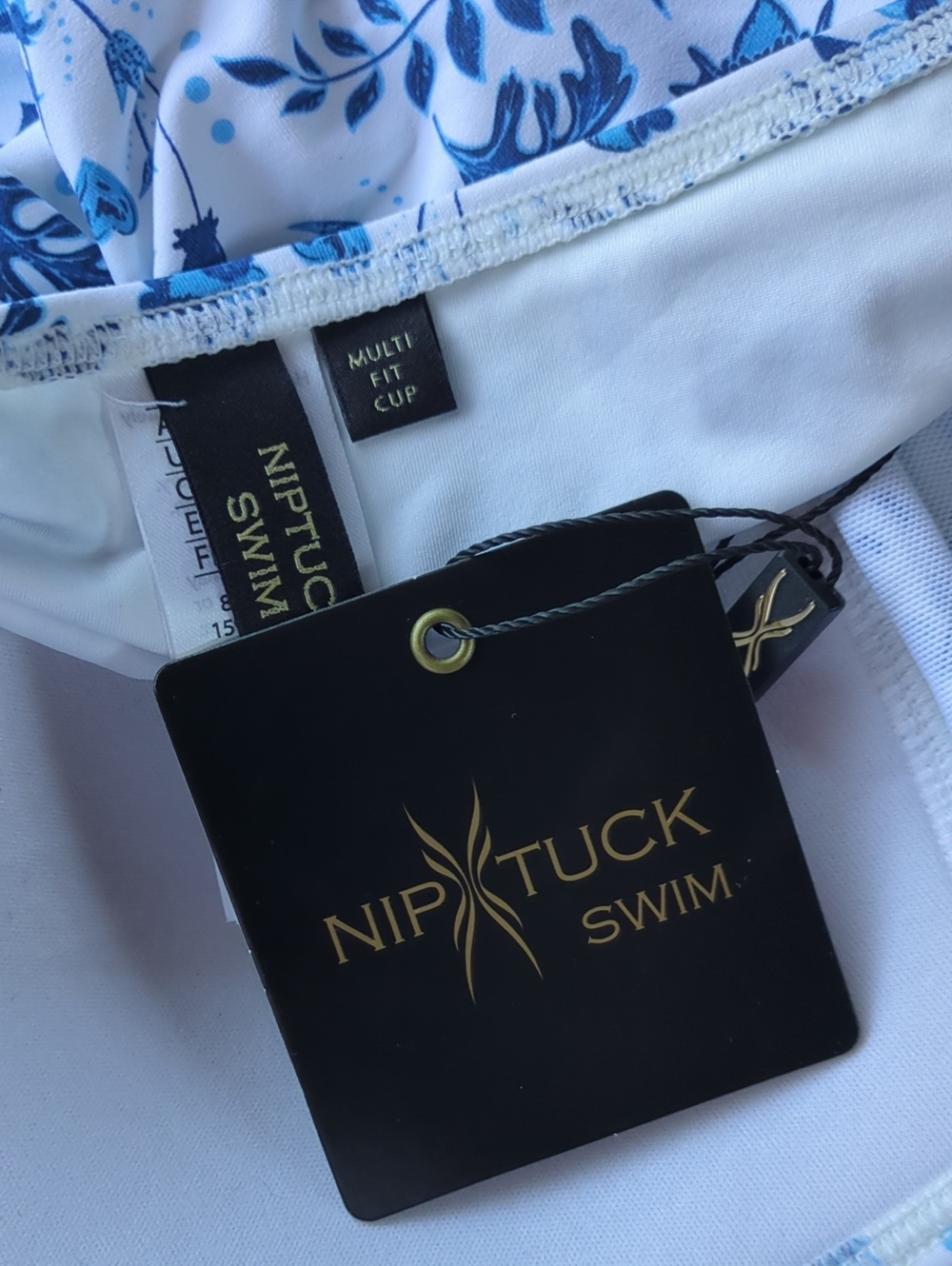 Nautuck Women's Swim White & Blue Floral One-Piece Swimsuit, Size 12 - Picture 11 of 11